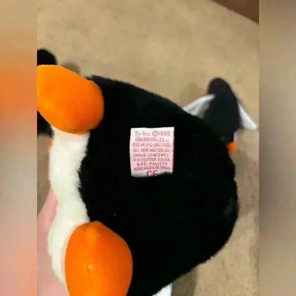 Retired 1998 TY Beanie Baby Buddie Waddle the Penguin with Tag All 3 - Picture 6 of 7